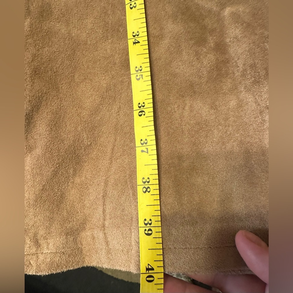 Isaac Mizrahi for Target Tan Suede Genuine Leather Bootcut Pants Size 12 - Picture 11 of 15